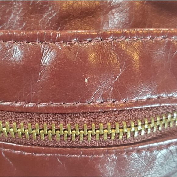 GAL Small Dark Red Purse Soft Faux Leather Adustable Strap Multiple Pockets - Picture 10 of 11